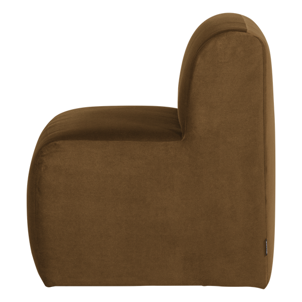Mojo base eetbank 84 cm rugleuning velvet honinggeel