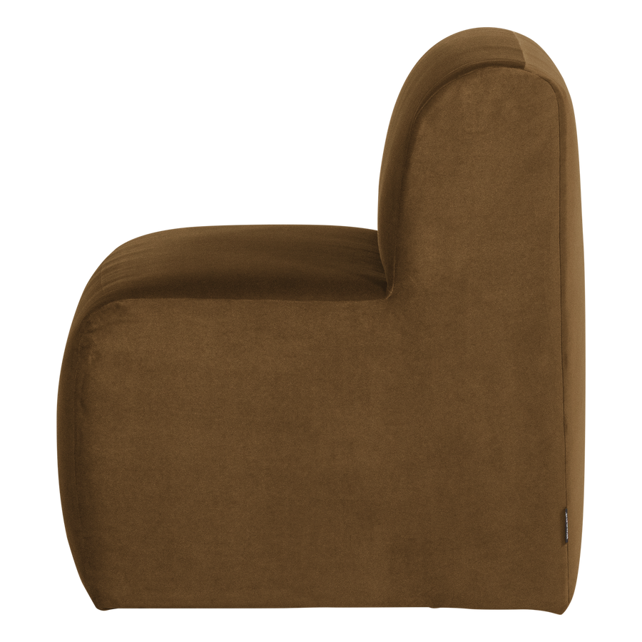 Mojo base eetbank 84 cm rugleuning velvet honinggeel