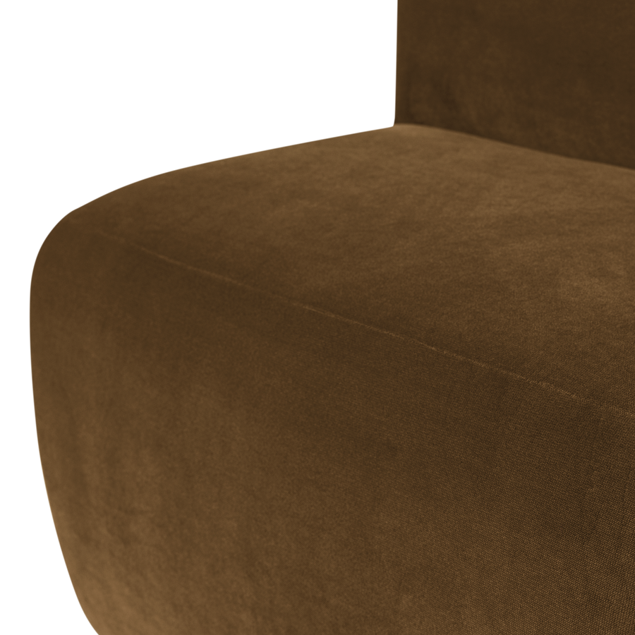 Mojo base eetbank 84 cm rugleuning velvet honinggeel