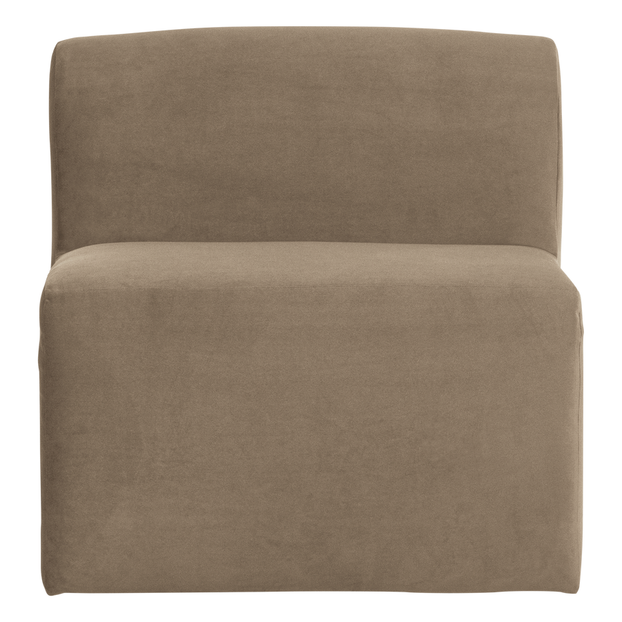 Mojo base eetbank 84 cm rugleuning velvet khaki