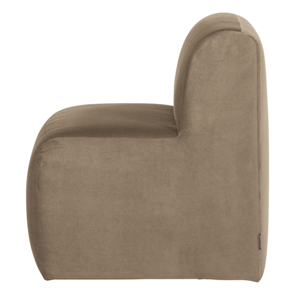 Mojo base eetbank 84 cm rugleuning velvet khaki