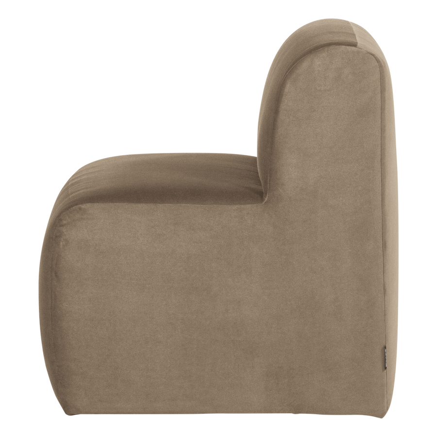 Mojo base eetbank 84 cm rugleuning velvet khaki