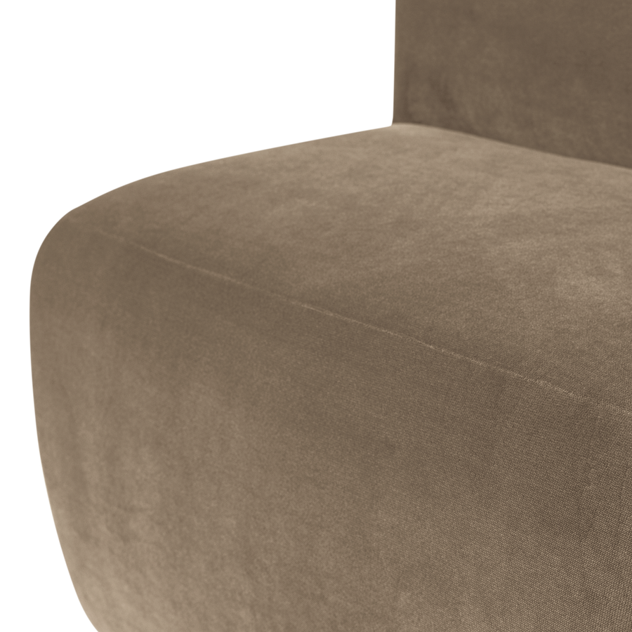 Mojo base eetbank 84 cm rugleuning velvet khaki