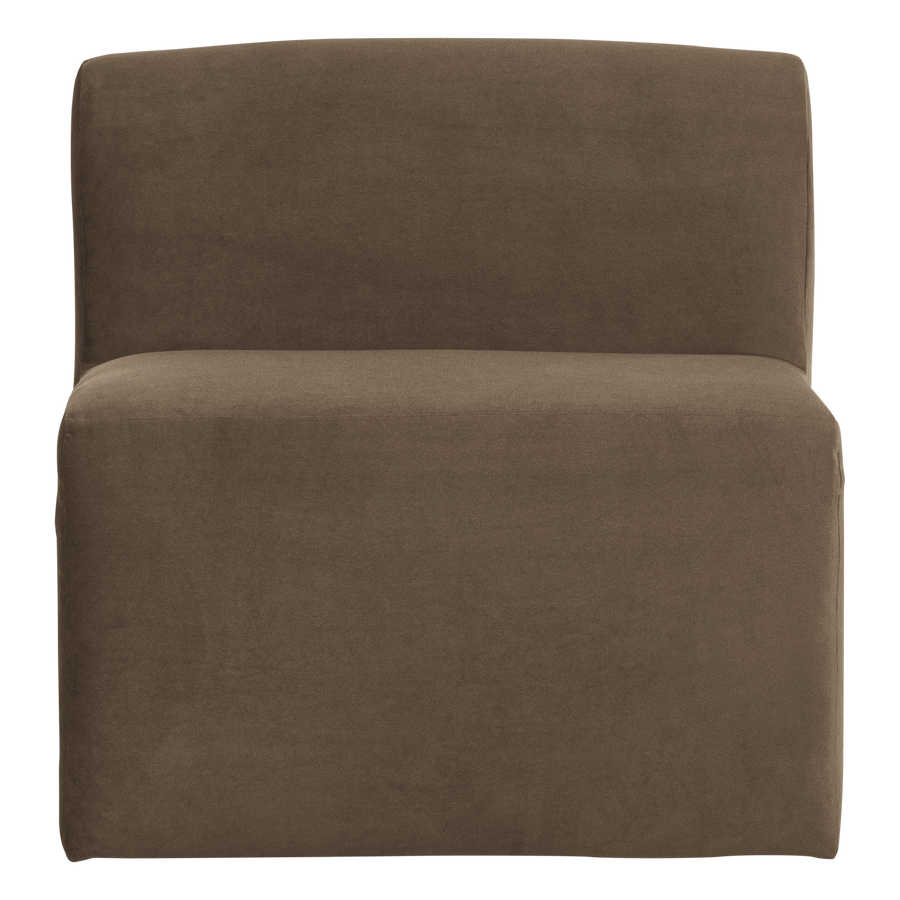 Mojo base eetbank 84 cm rugleuning velvet taupe