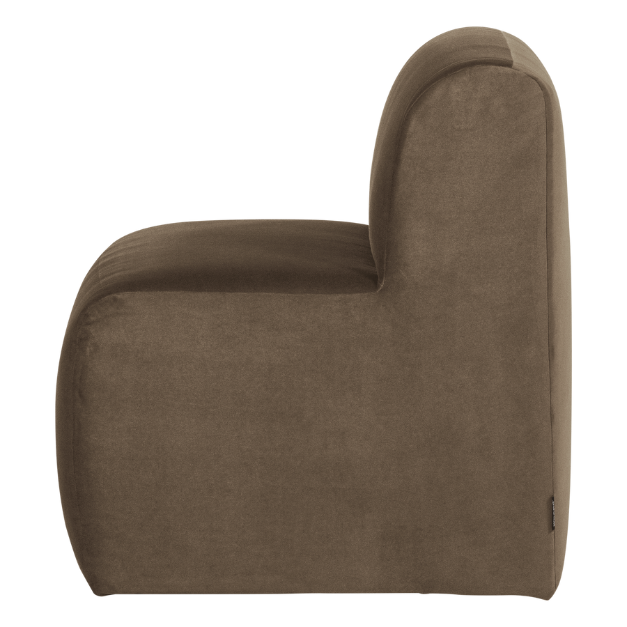 Mojo base eetbank 84 cm rugleuning velvet taupe
