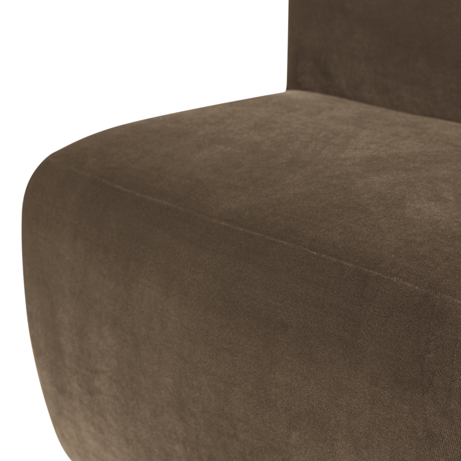 Mojo base eetbank 84 cm rugleuning velvet taupe