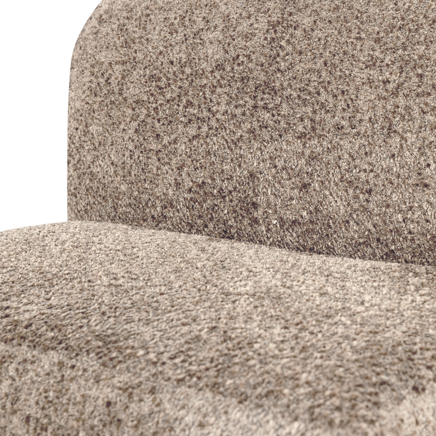 Mojo base eetbank 84 cm rugleuning wollig donkerzand