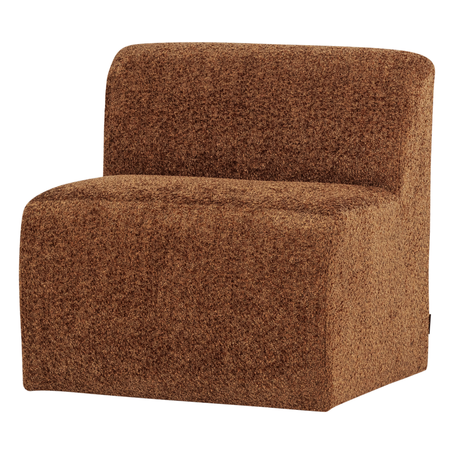 Mojo base eetbank 84 cm rugleuning wollig roestbruin