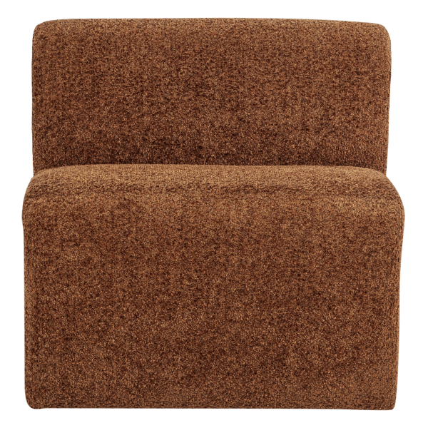 Mojo base eetbank 84 cm rugleuning wollig roestbruin