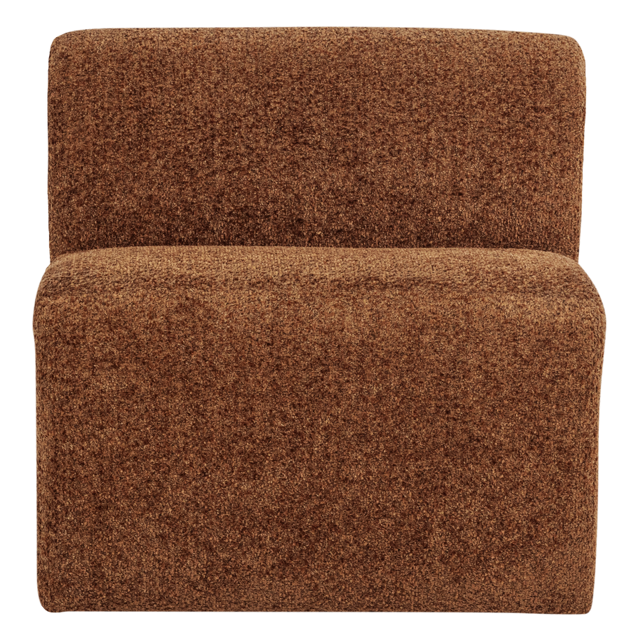 Mojo base eetbank 84 cm rugleuning wollig roestbruin