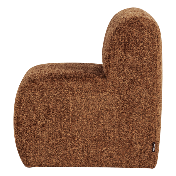Mojo base eetbank 84 cm rugleuning wollig roestbruin
