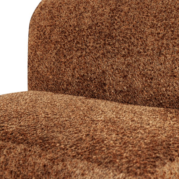 Mojo base eetbank 84 cm rugleuning wollig roestbruin