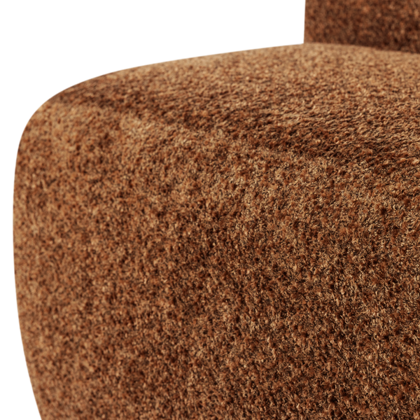 Mojo base eetbank 84 cm rugleuning wollig roestbruin