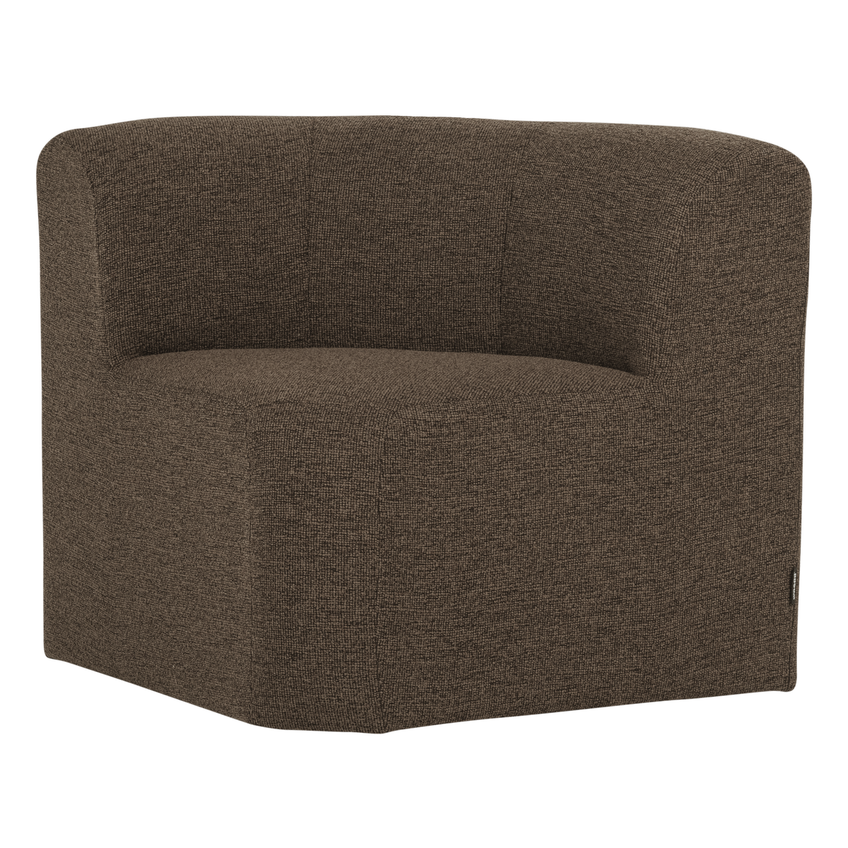 Mojo base eetbank hoek met rugleuning boucle bruin