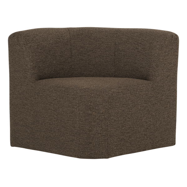 Mojo base eetbank hoek met rugleuning boucle bruin