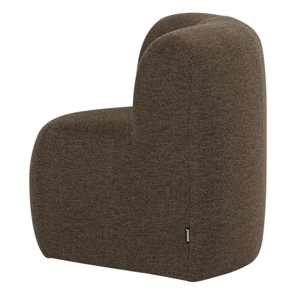Mojo base eetbank hoek met rugleuning boucle bruin