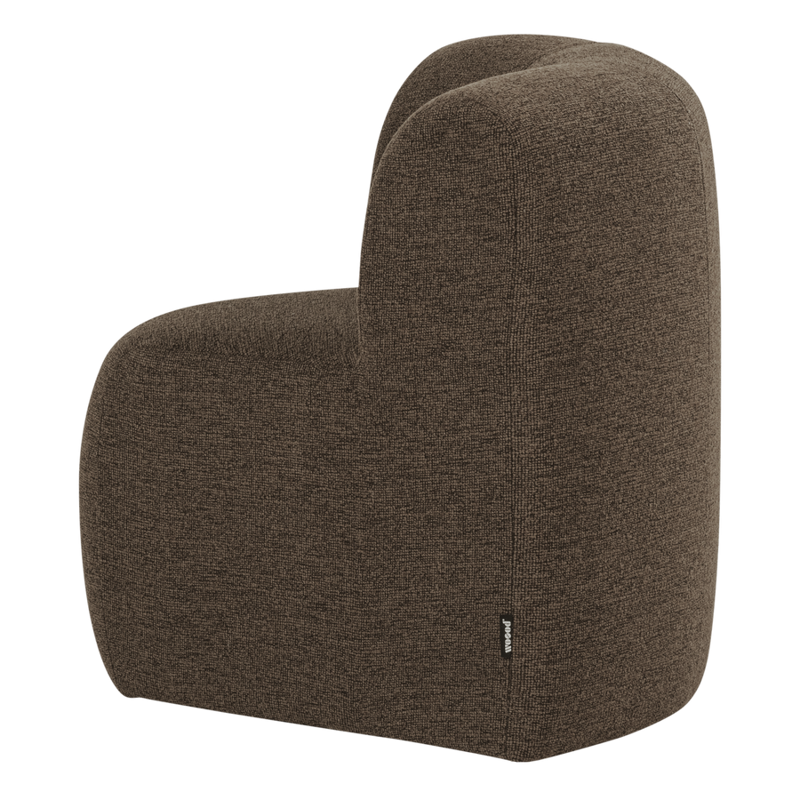 Mojo base eetbank hoek met rugleuning boucle bruin