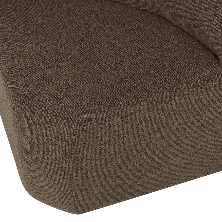 Mojo base eetbank hoek met rugleuning boucle bruin