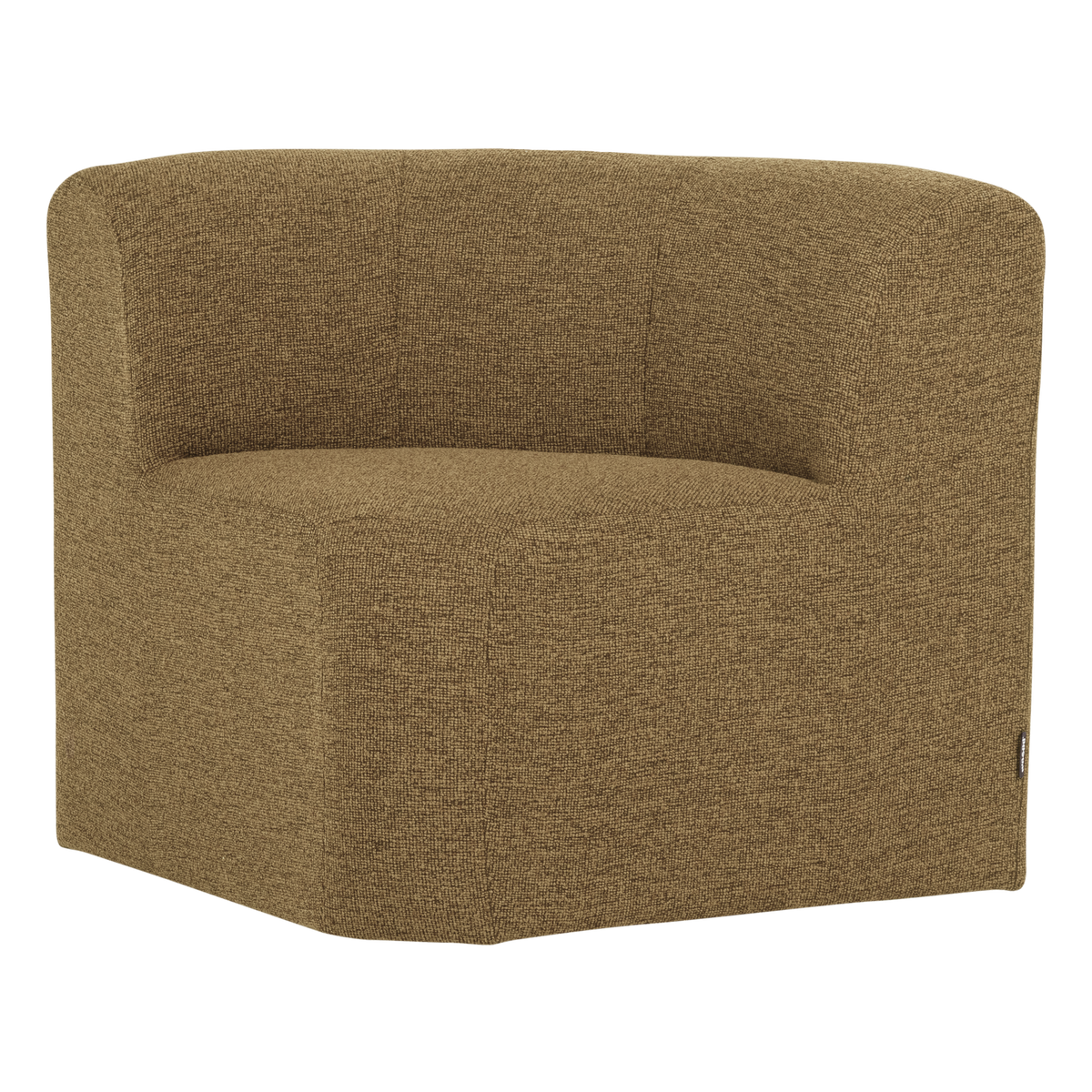 Mojo base eetbank hoek met rugleuning boucle geel/bruin
