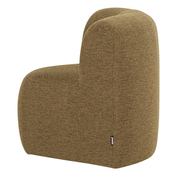 Mojo base eetbank hoek met rugleuning boucle geel/bruin