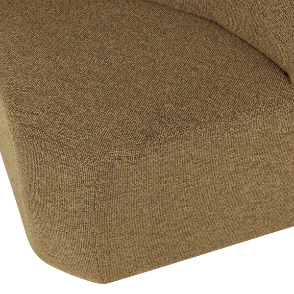 Mojo base eetbank hoek met rugleuning boucle geel/bruin