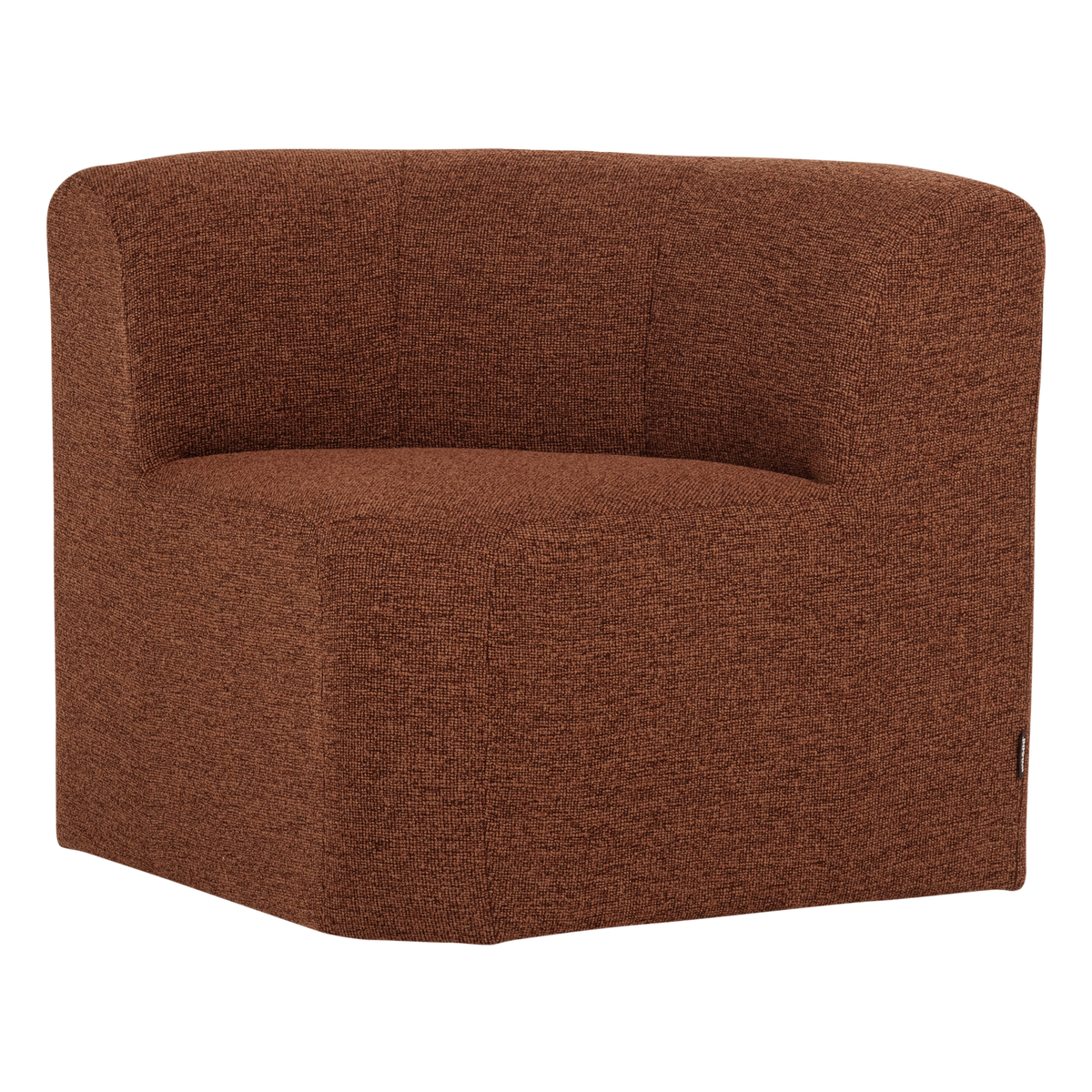 Mojo base eetbank hoek met rugleuning boucle roestbruin