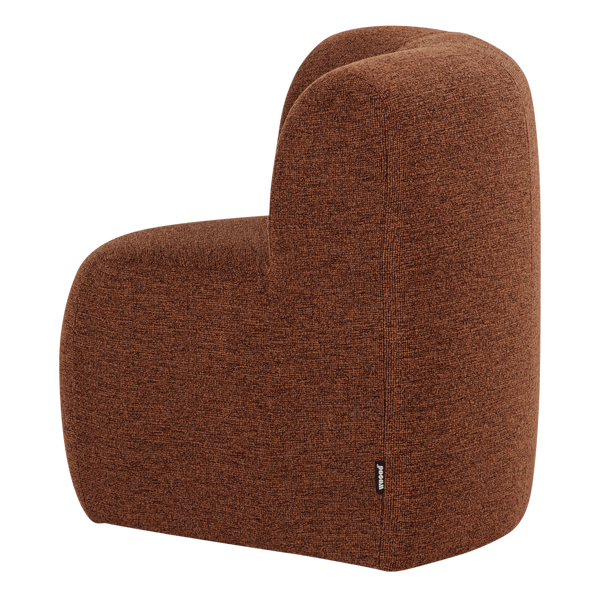Mojo base eetbank hoek met rugleuning boucle roestbruin