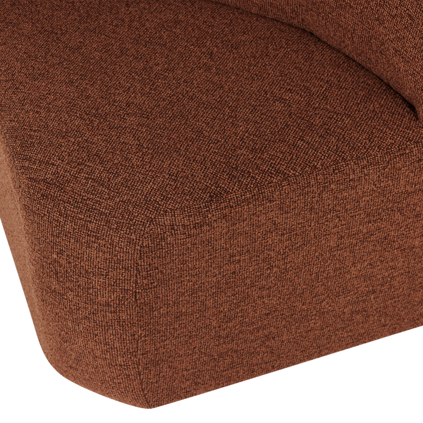 Mojo base eetbank hoek met rugleuning boucle roestbruin