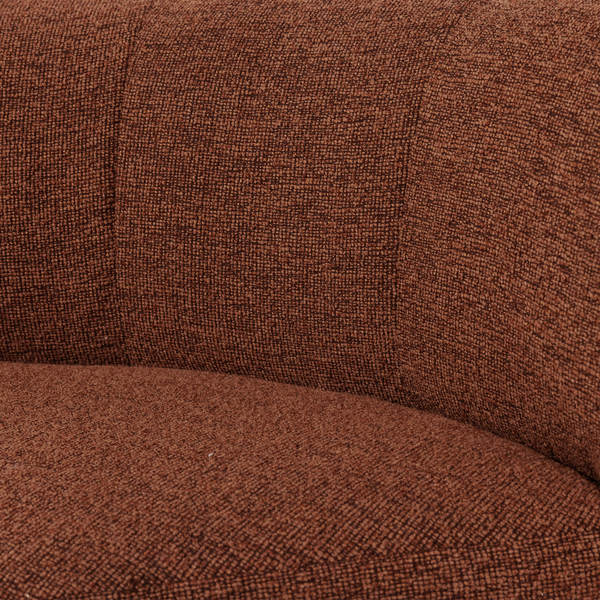 Mojo base eetbank hoek met rugleuning boucle roestbruin