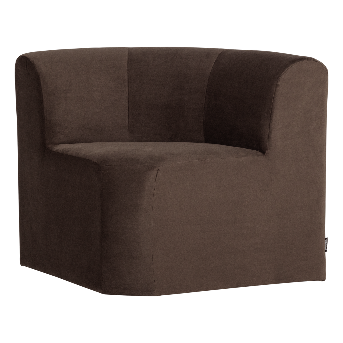 Mojo base eetbank hoek rugleuning velvet bruin