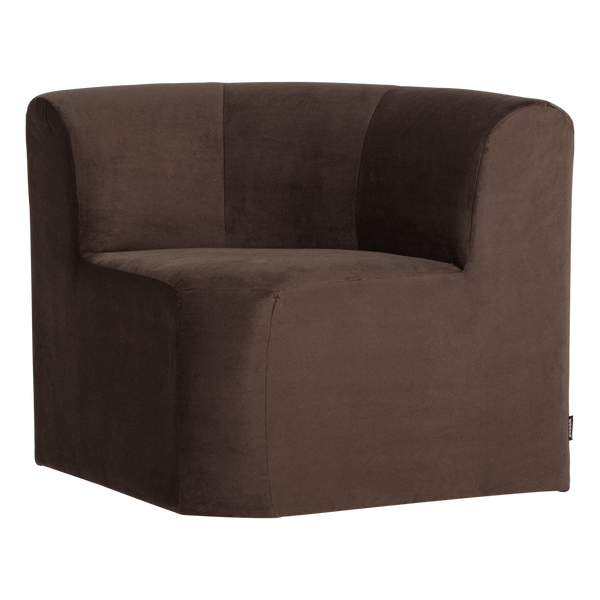 Mojo base eetbank hoek rugleuning velvet bruin