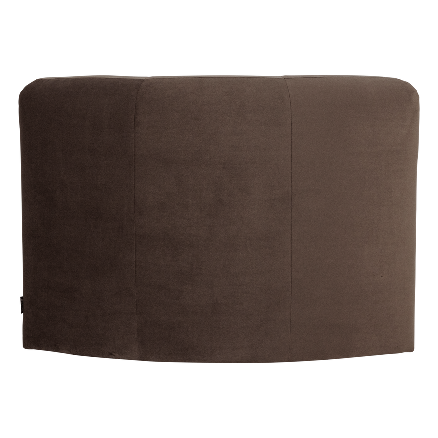 Mojo base eetbank hoek rugleuning velvet bruin