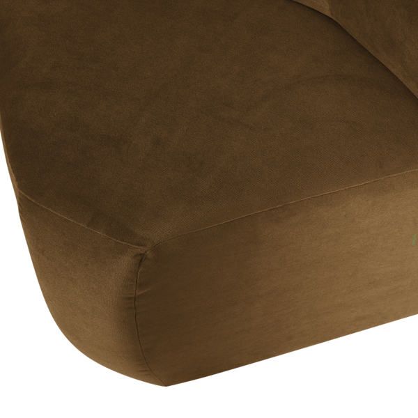 Mojo base eetbank hoek rugleuning velvet honinggeel