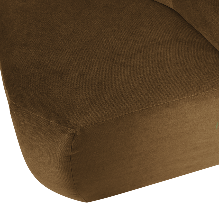 Mojo base eetbank hoek rugleuning velvet honinggeel