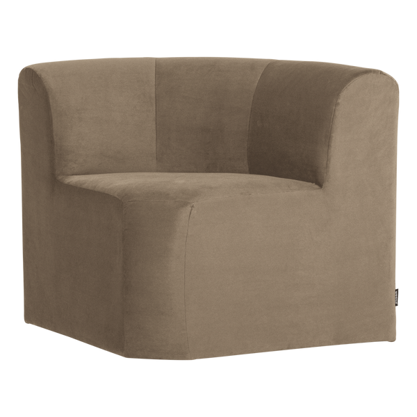 Mojo base eetbank hoek rugleuning velvet khaki