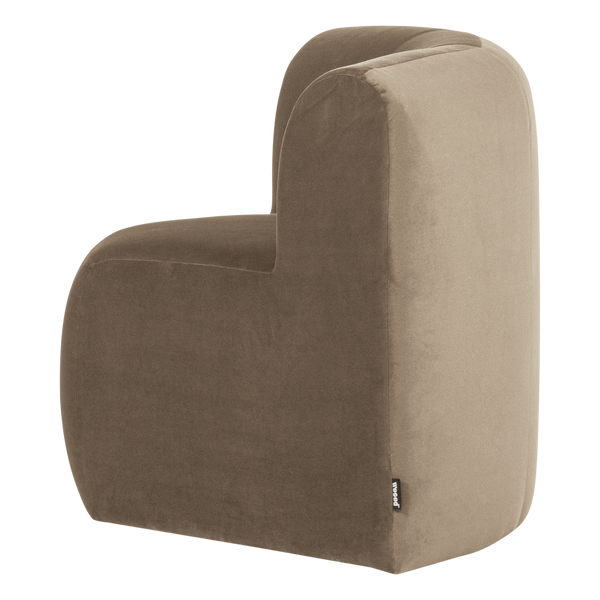 Mojo base eetbank hoek rugleuning velvet khaki