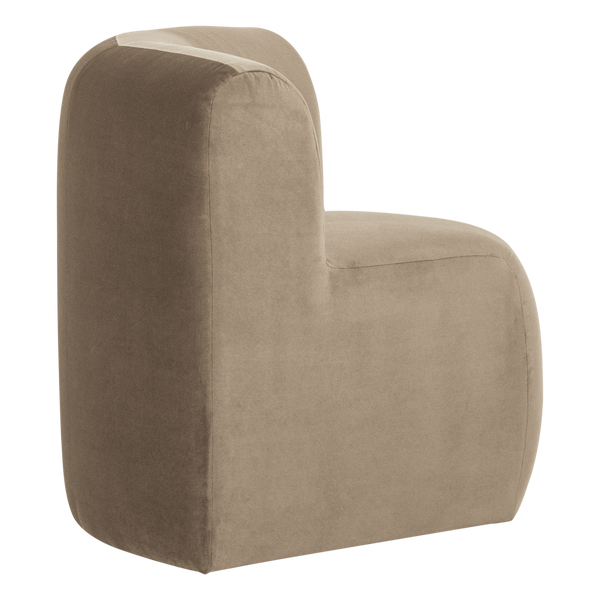 Mojo base eetbank hoek rugleuning velvet khaki