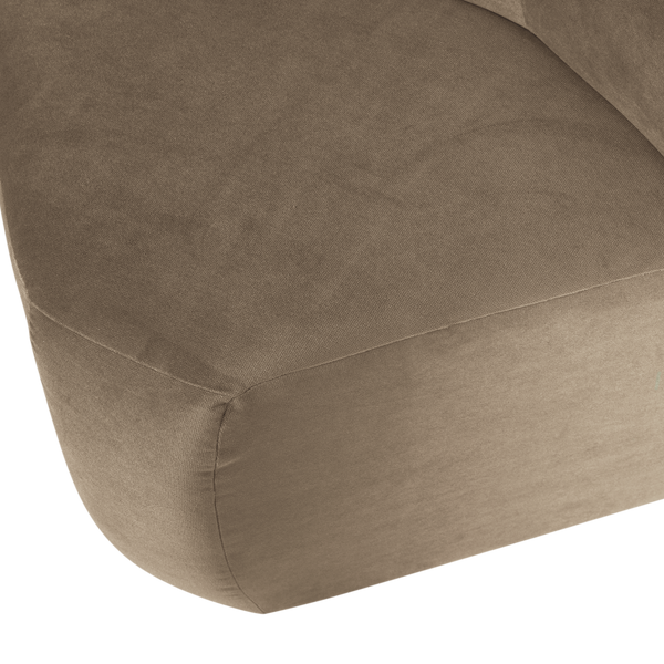 Mojo base eetbank hoek rugleuning velvet khaki