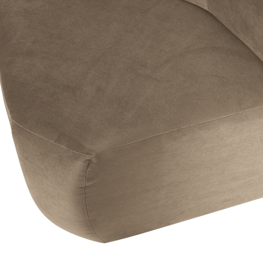 Mojo base eetbank hoek rugleuning velvet khaki