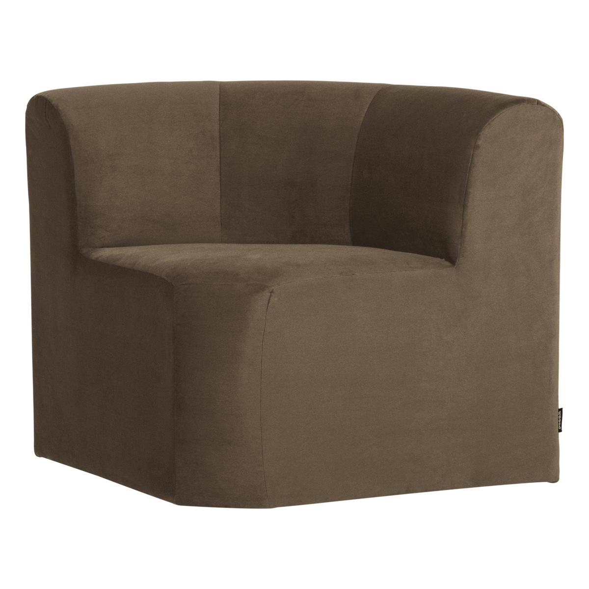 Mojo base eetbank hoek rugleuning velvet taupe