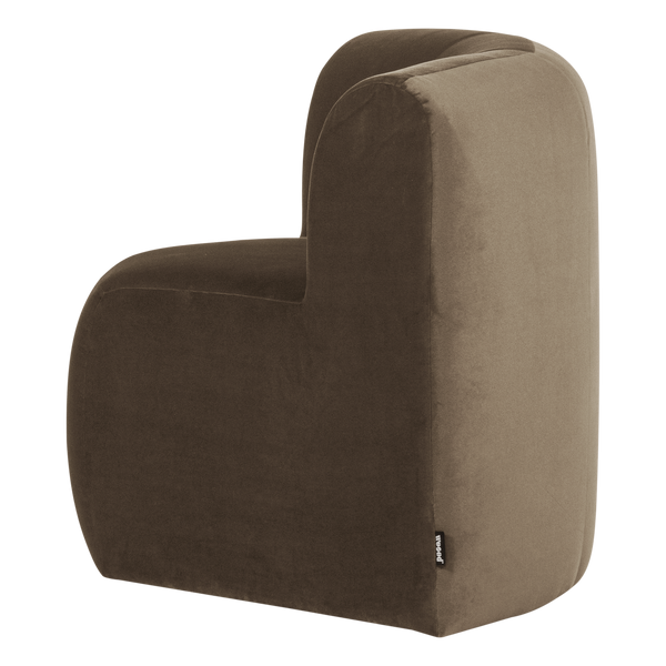Mojo base eetbank hoek rugleuning velvet taupe