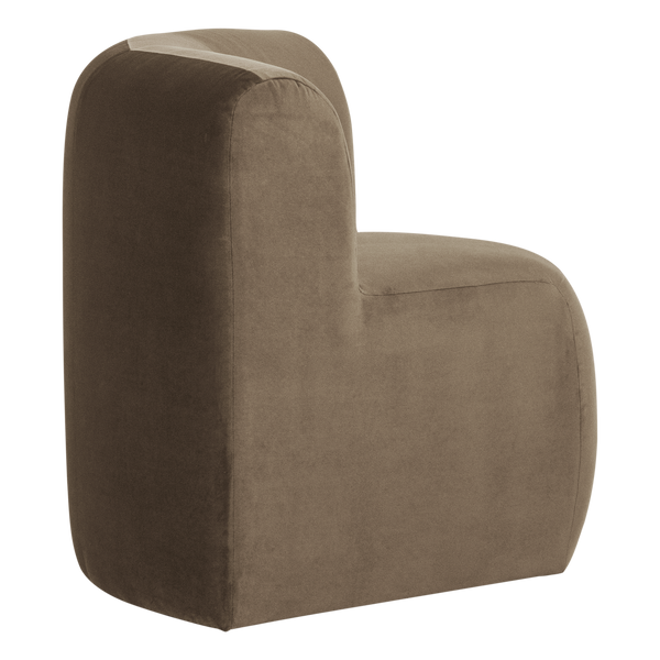 Mojo base eetbank hoek rugleuning velvet taupe