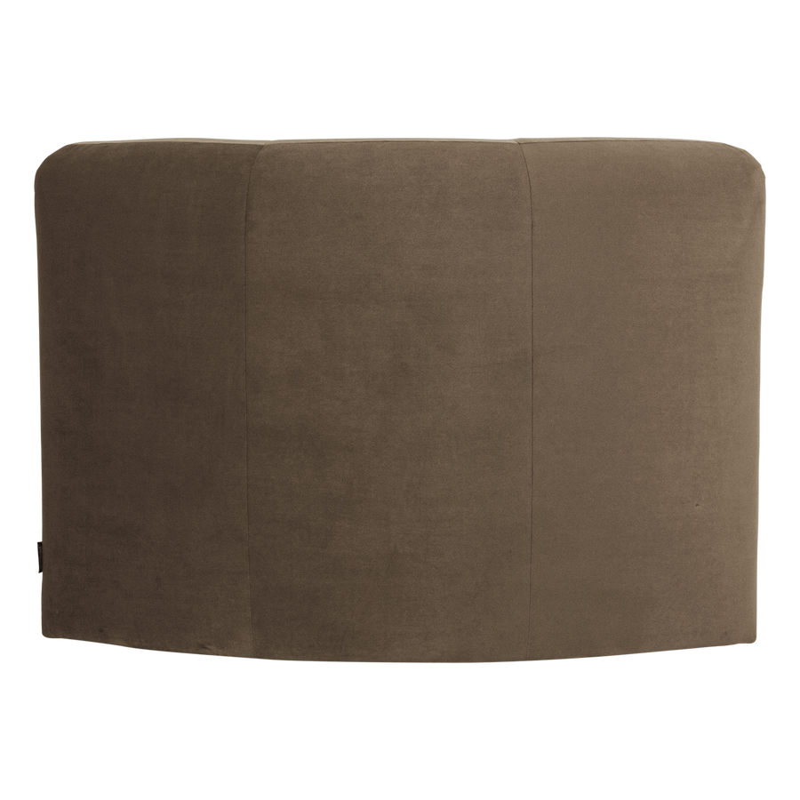 Mojo base eetbank hoek rugleuning velvet taupe