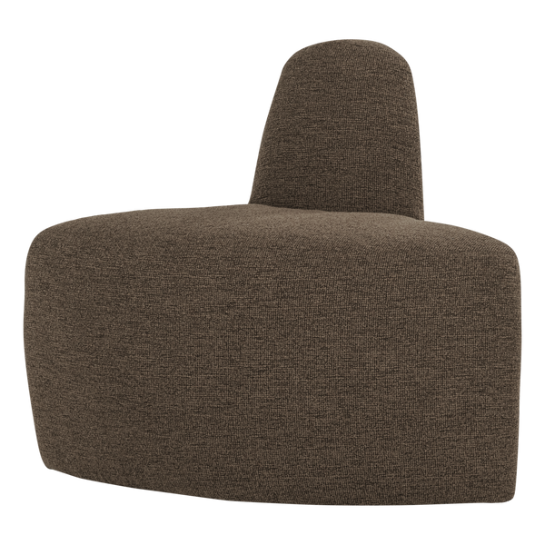Mojo base eetbank hoek rond rugleuning boucle bruin