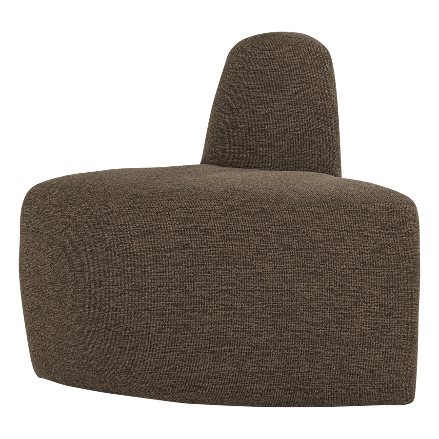 Mojo base eetbank hoek rond rugleuning boucle bruin
