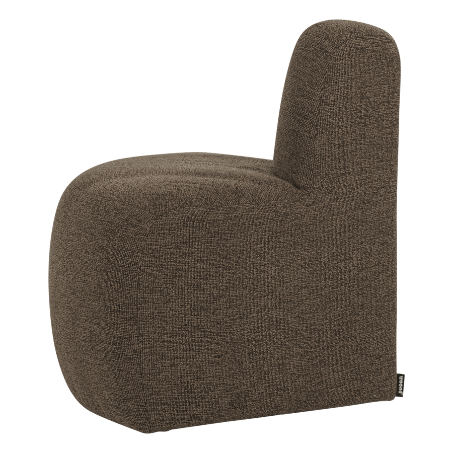 Mojo base eetbank hoek rond rugleuning boucle bruin