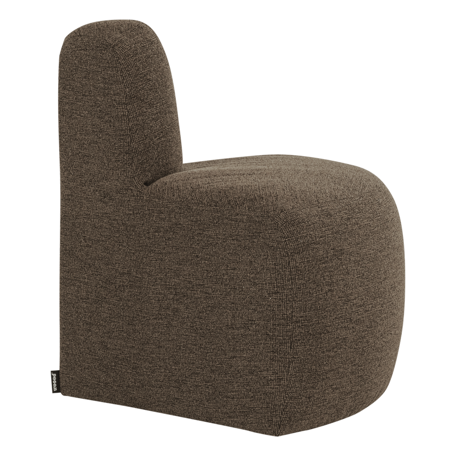Mojo base eetbank hoek rond rugleuning boucle bruin