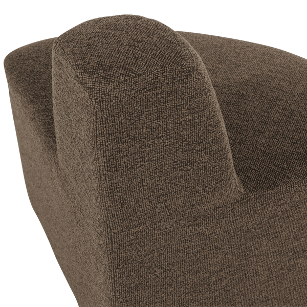 Mojo base eetbank hoek rond rugleuning boucle bruin