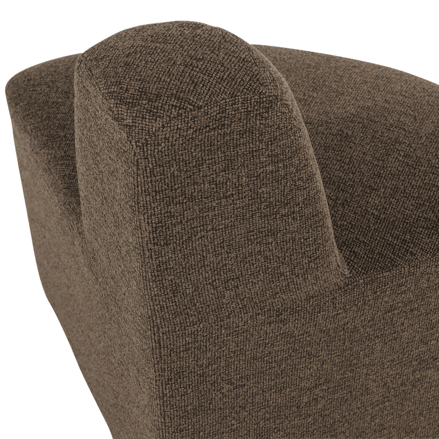 Mojo base eetbank hoek rond rugleuning boucle bruin