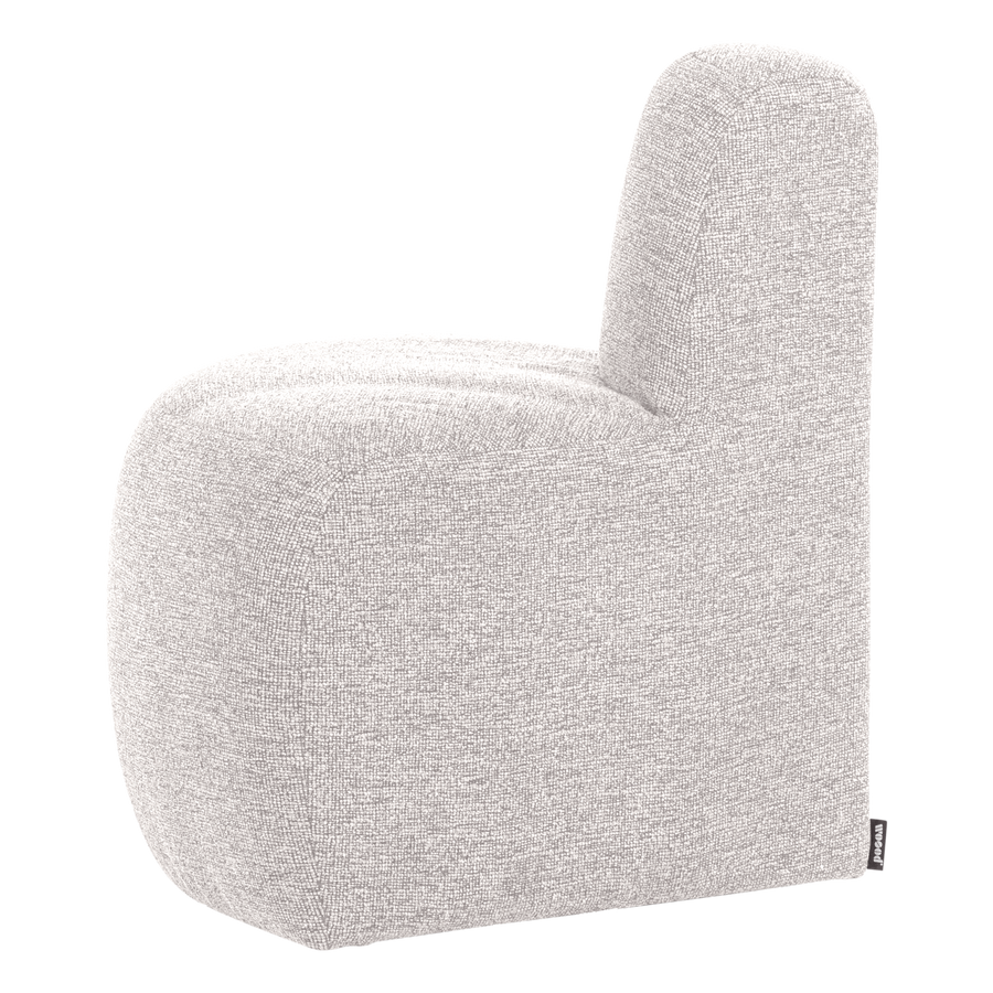 Mojo base eetbank hoek rond rugleuning boucle ecru